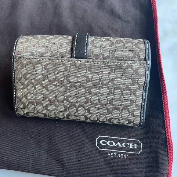 Coach Hamptons Mini Wallet, Classic Brown, Leather & Signature Canvas - Picture 3 of 9